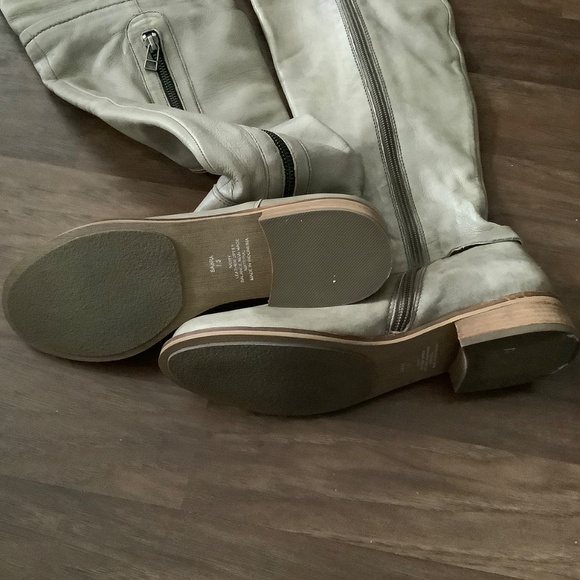 NWOT Steve Madden Over The Knee dark beige leather boots - Picture 6 of 8